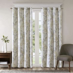 SunSmart Julie Botanical Print Blackout, Casual Grommet Window Curtain 50x84
